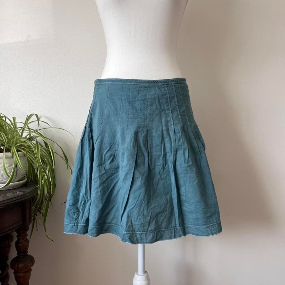 Vintage Y2k Smart Set Cotton Mini Skirt Women Sz M Blue Coquette Boho